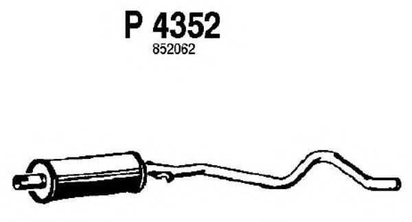 P4352 FENNO Exhaust System Middle Silencer