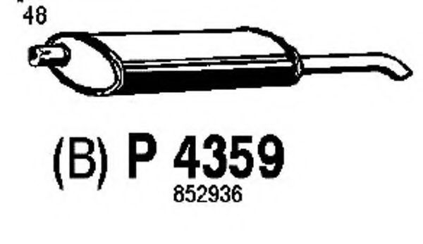 P4359 FENNO Exhaust System End Silencer