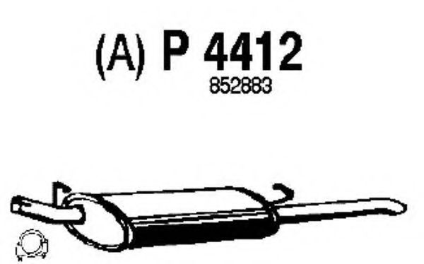 P4412 FENNO Exhaust System End Silencer