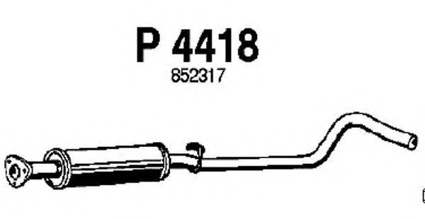 P4418 FENNO Exhaust System Middle Silencer