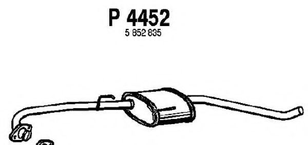 P4452 FENNO Система выпуска ОГ Средний глушитель выхлопных газов