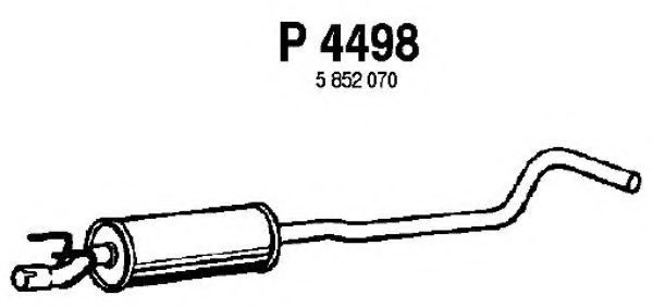 P4498 FENNO Exhaust System Middle Silencer