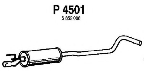 P4501 FENNO Exhaust System Middle Silencer