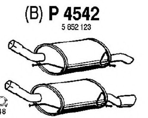 P4542 FENNO Exhaust System End Silencer