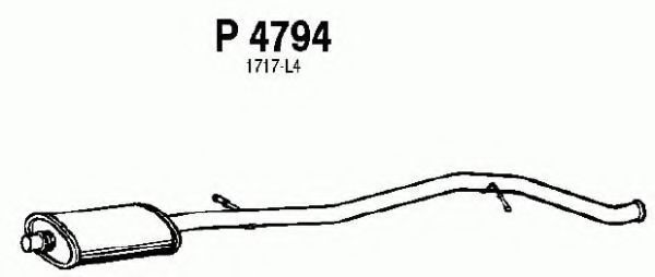 P4794 FENNO Exhaust System Middle Silencer
