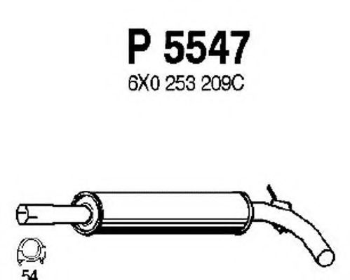 P5547 FENNO Система выпуска ОГ Средний глушитель выхлопных газов