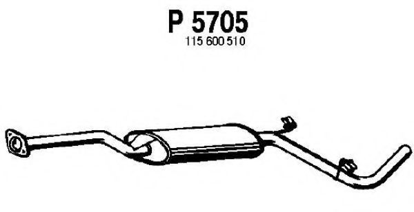 P5705 FENNO Abgasanlage Mittelschalldämpfer
