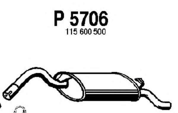P5706 FENNO Exhaust System End Silencer