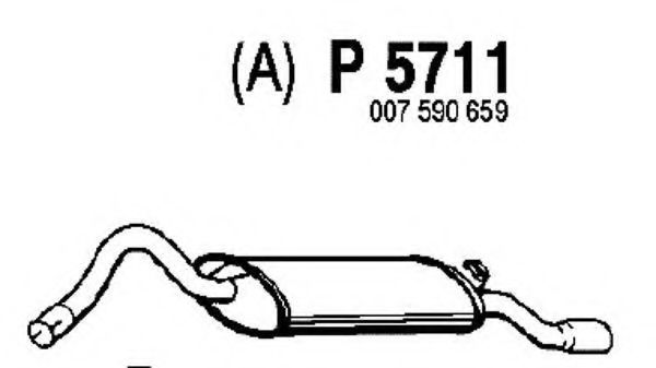 P5711 FENNO Exhaust System End Silencer