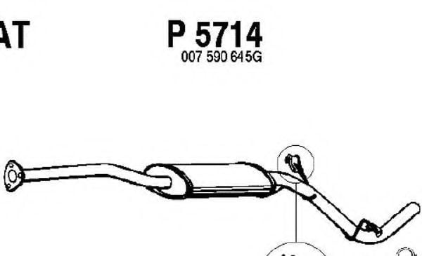P5714 FENNO Exhaust System Middle Silencer