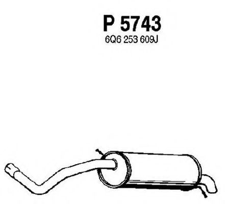 P5743 FENNO Система выпуска ОГ Глушитель выхлопных газов конечный