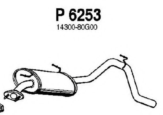 P6253 FENNO Система выпуска ОГ Глушитель выхлопных газов конечный