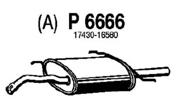 P6666 FENNO Abgasanlage Endschalldämpfer