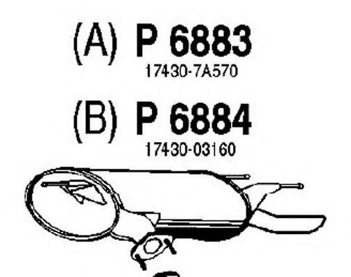 P6883 FENNO Система выпуска ОГ Глушитель выхлопных газов конечный