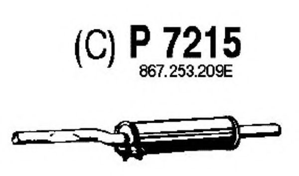 P7215 FENNO Система выпуска ОГ Средний глушитель выхлопных газов