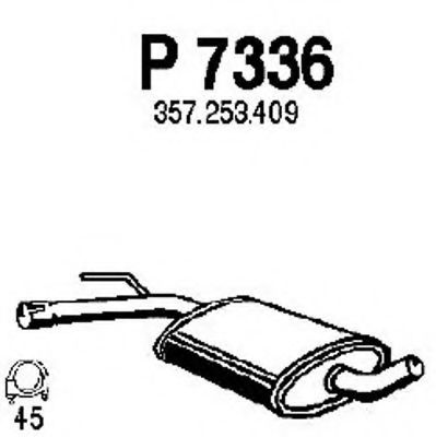 P7336 FENNO Система выпуска ОГ Средний глушитель выхлопных газов
