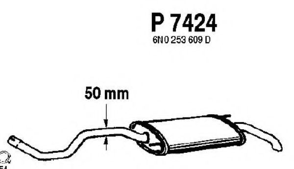 P7424 FENNO Exhaust System End Silencer
