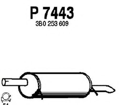 P7443 FENNO Exhaust System End Silencer