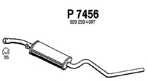 P7456 FENNO Exhaust System Middle Silencer