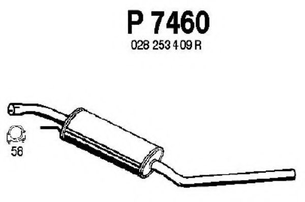 P7460 fenno Exhaust System Middle Silencer