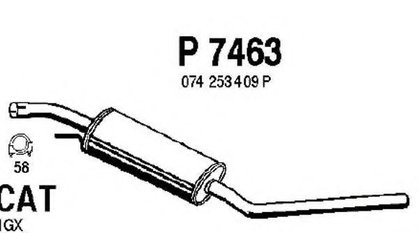 P7463 FENNO Exhaust System Middle Silencer