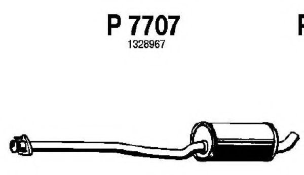 P7707 FENNO Abgasanlage Mittelschalldämpfer