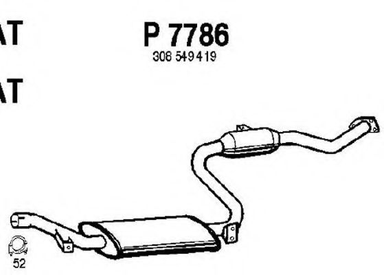 P7786 FENNO Exhaust System Middle Silencer
