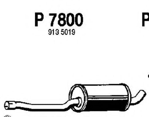 P7800 FENNO Exhaust System Middle Silencer