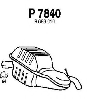 P7840 FENNO Exhaust System End Silencer
