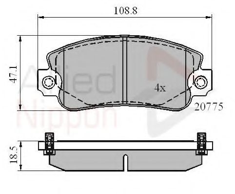 ADB4129 COMLINE Комплект тормозных колодок, дисковый тормоз