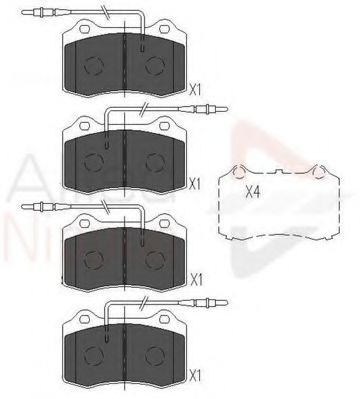 ADB11227 COMLINE Комплект тормозных колодок, дисковый тормоз