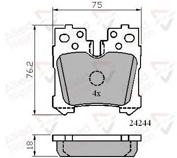 ADB01722 COMLINE Комплект тормозных колодок, дисковый тормоз