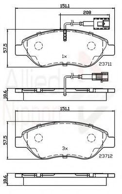 ADB11222 COMLINE Brake System Brake Pad Set, disc brake