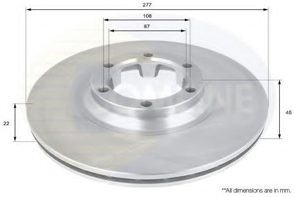 ADC0307V COMLINE Тормозная система Тормозной диск