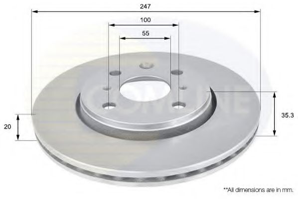 ADC1561V COMLINE Brake System Brake Disc