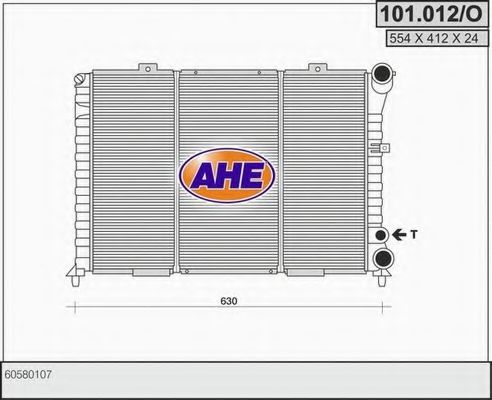 101.012/O AHE Радиатор, охлаждение двигателя