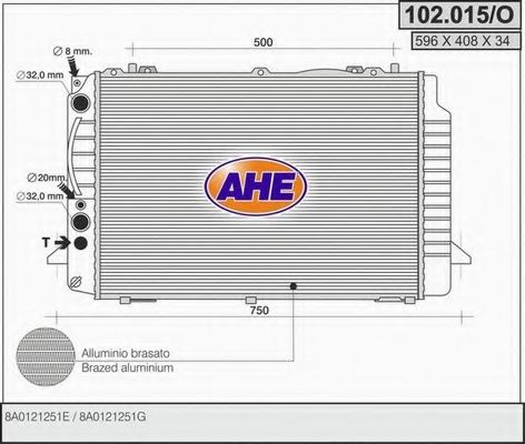 102.015/O AHE Cooling System Radiator, engine cooling