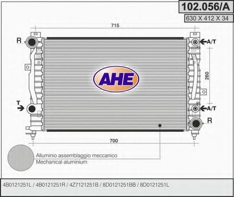 102.056/A AHE Cooling System Radiator, engine cooling