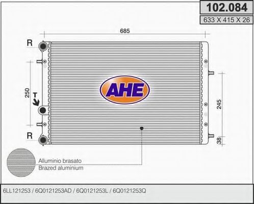 102.084 AHE Gasket, thermostat