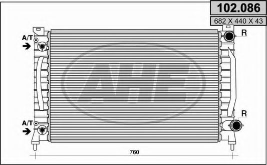 102.086 AHE Cooling System Radiator, engine cooling