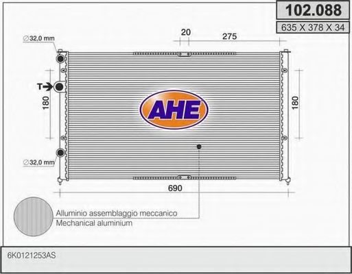 102.088 AHE Cooling System Radiator, engine cooling
