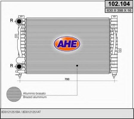102.104 AHE Cooling System Radiator, engine cooling