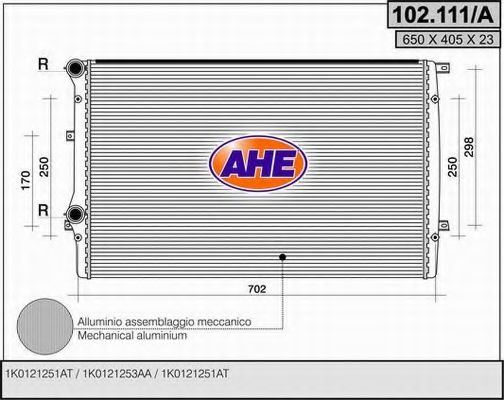 102.111/A AHE Радиатор, охлаждение двигателя