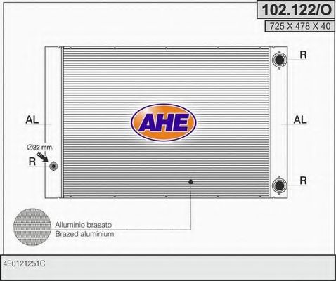 102.122/O AHE Cooling System Radiator, engine cooling
