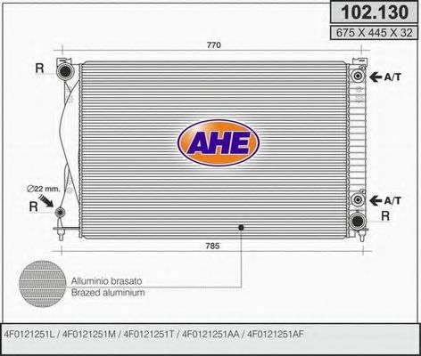 102.130 AHE Cooling System Radiator, engine cooling
