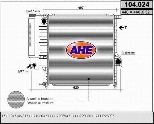 104.024 AHE Mixture Formation Sender Unit, intake air temperature
