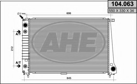 104.063 AHE Cooling System Radiator, engine cooling
