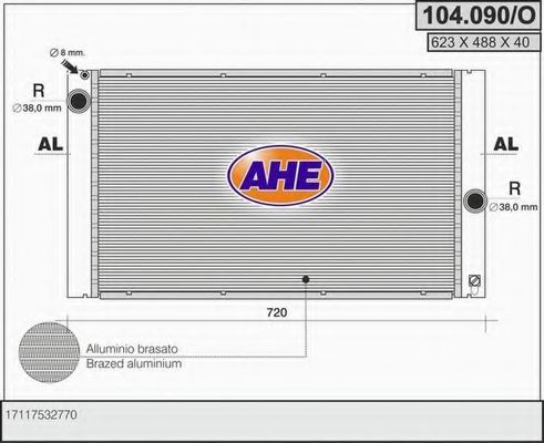 104.090/O AHE Cooling System Radiator, engine cooling