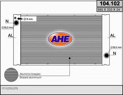 104.102 AHE Brake Pad Set, disc brake