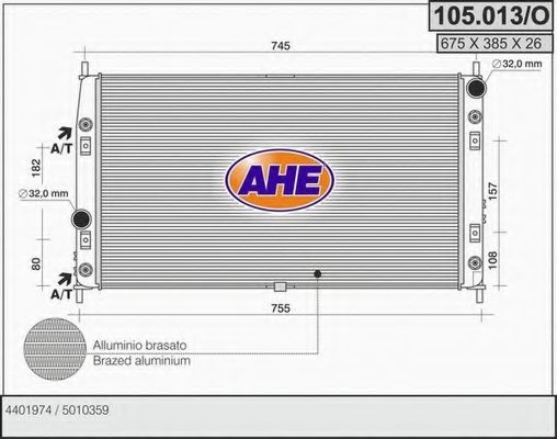 105.013/O AHE Cooling System Radiator, engine cooling